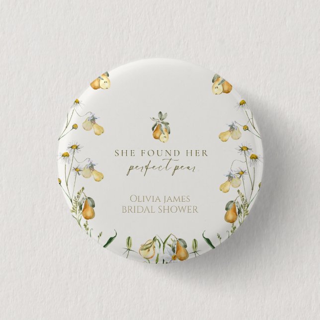 Badge Rond 2,50 Cm Douche parfaite florale (Devant)