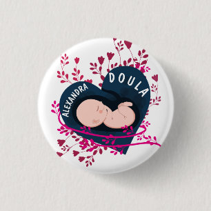 Badge Rond 2,50 Cm Doula florale personnalisée