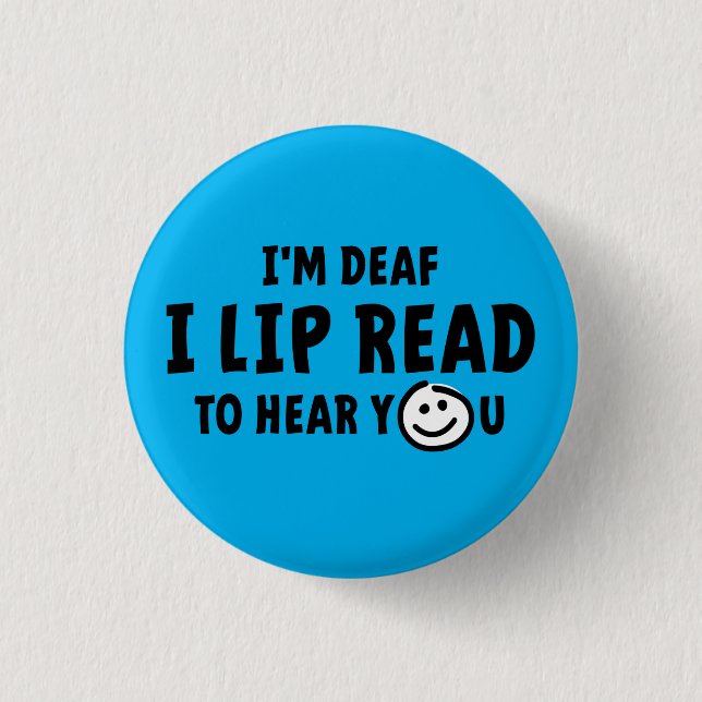 Badge Rond 2,50 Cm Doux, malentendants, sourds, langage gestuel (Devant)