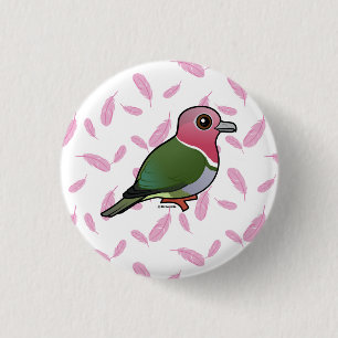 Badge Rond 2,50 Cm Dove de fruits à tête rose