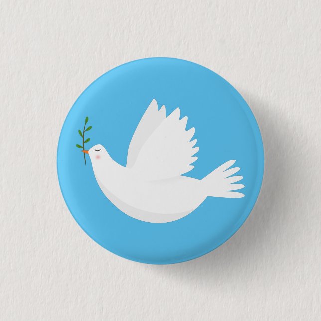 Badge Rond 2,50 Cm Dove with olive branch (Devant)