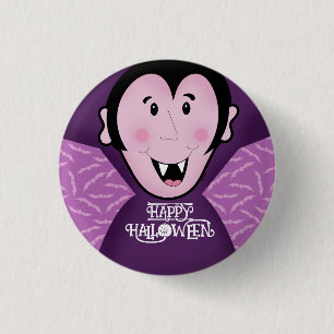 Badge Rond 2,50 Cm Dracula Vampire chauve-chauve-souris violette Hall