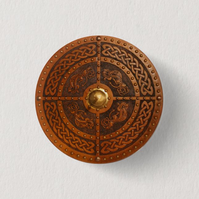 Badge Rond 2,50 Cm Dragon celtique Targe (Devant)