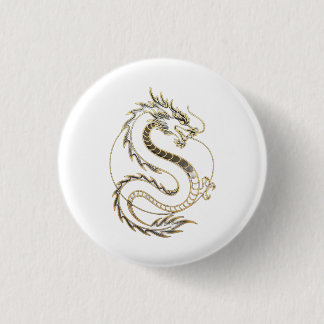 Badge Rond 2,50 Cm Dragon d'Or Asie