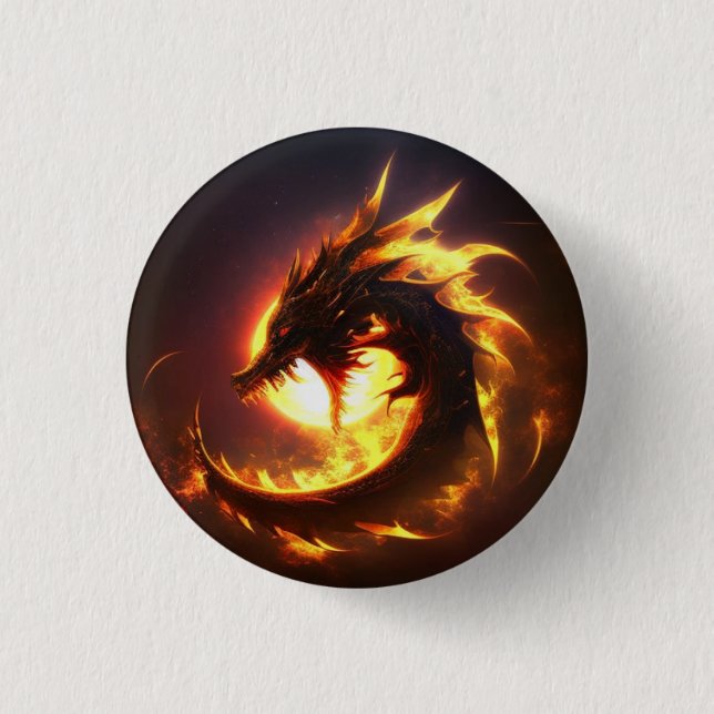 BADGE ROND 2,50 CM DRAGON DU SOLEIL (Devant)