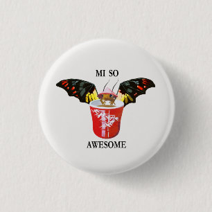 Badge Rond 2,50 Cm Dragon et tasse chinoise