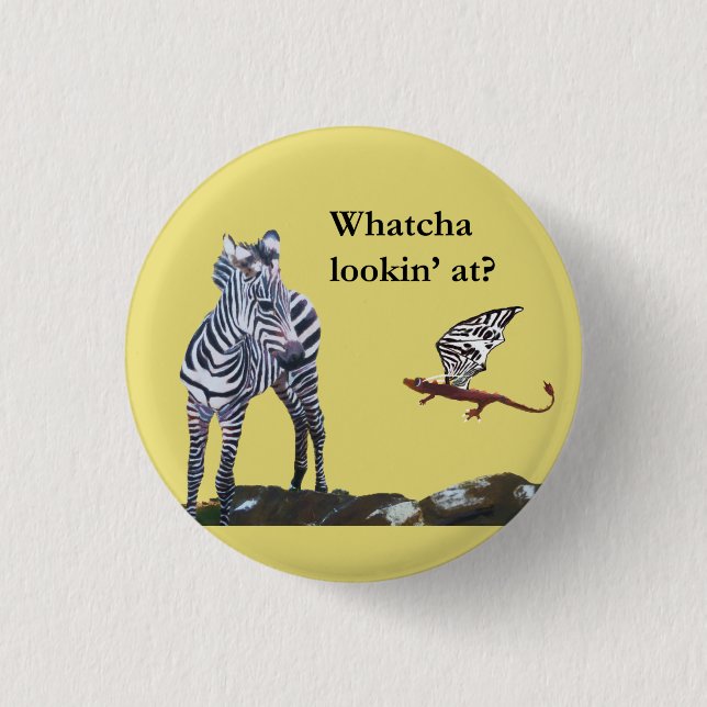 Badge Rond 2,50 Cm Dragon et zèbre (Devant)