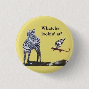 Badge Rond 2,50 Cm Dragon et zèbre