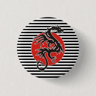 Badge Rond 2,50 Cm Dragon Sun - noir rouge blanc + vos idées