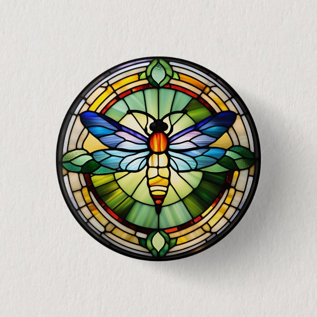Badge Rond 2,50 Cm Dragonfly en verre (Devant)