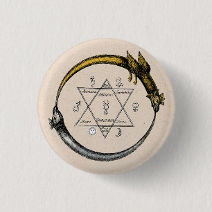 Badge Rond 2,50 Cm Dragons jumeaux d'Ouroboros