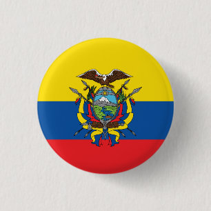 Badge Rond 2,50 Cm Drapeau abstrait de l'Equateur, République de