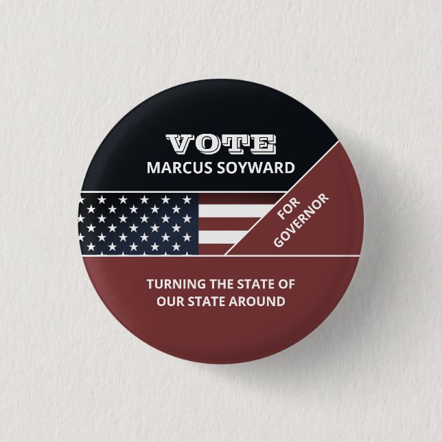 Badge Rond 2,50 Cm Drapeau américain, Campagne politique (Devant)