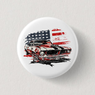 Badge Rond 2,50 Cm Drapeau Américain Patriotique
