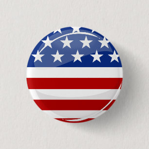 Badge Rond 2,50 Cm Drapeau américain rond brillant