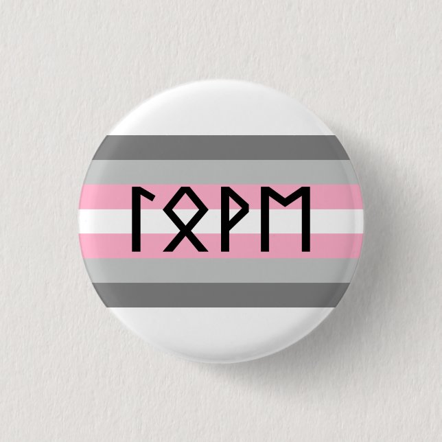 Badge Rond 2,50 Cm Drapeau Ancien Futhark Love Demigirl (Devant)
