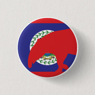 Badge Rond 2,50 Cm Drapeau animal national du Belize Tapir Belizé