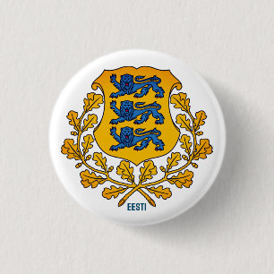 Badge Rond 2,50 Cm Drapeau/armoiries de l'Estonie