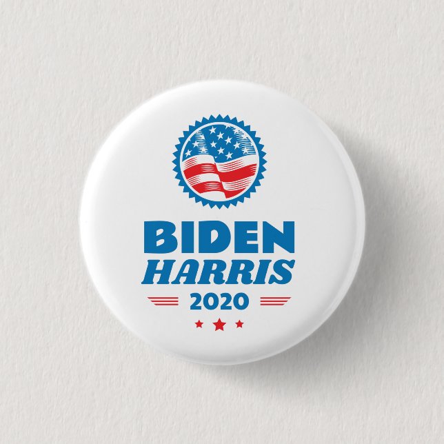 Badge Rond 2,50 Cm Drapeau Biden Harris 2020 (Devant)