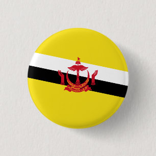 Badge Rond 2,50 Cm Drapeau Brunéien, Drapeau Brunéi