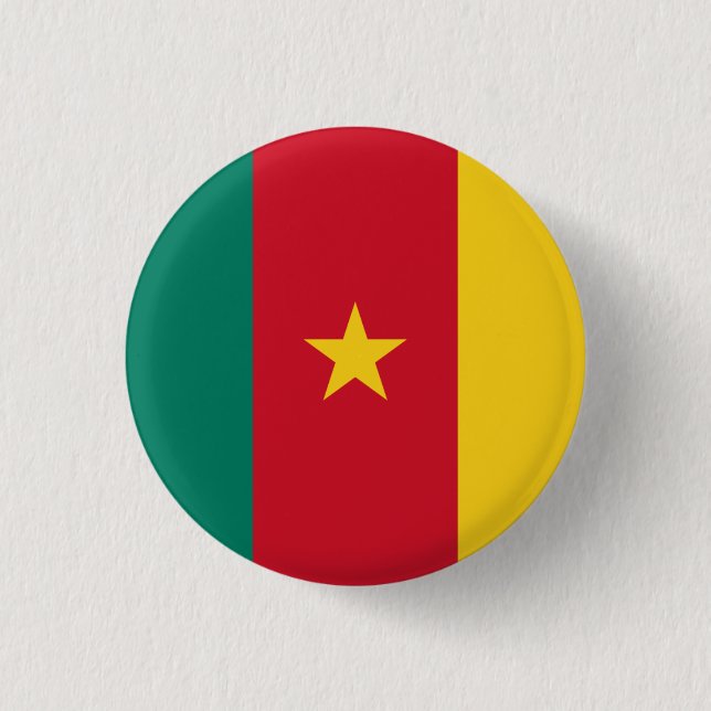 Badge Rond 2,50 Cm Drapeau camerounais, Drapeau du Cameroun (Devant)