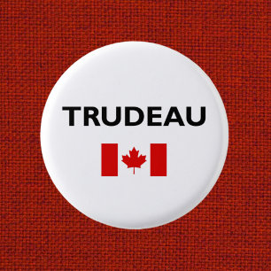 Badge Rond 2,50 Cm Drapeau canadien Justin Trudeau Canada Couleur cla