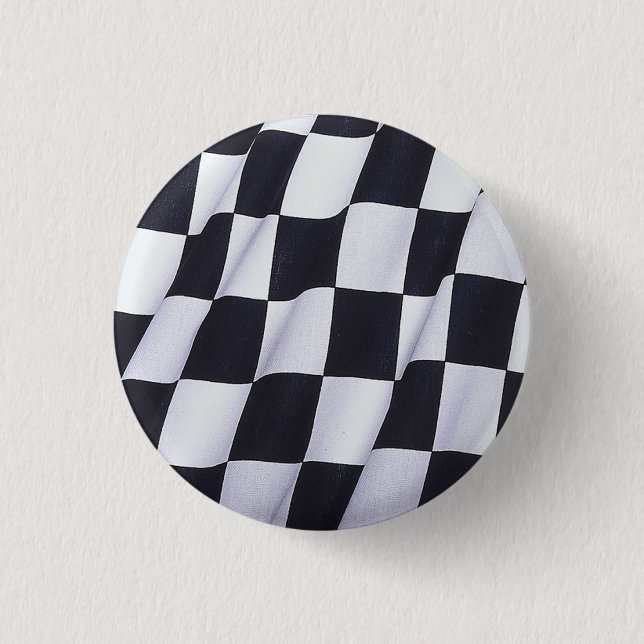 Badge Rond 2,50 Cm Drapeau Checkered (Devant)