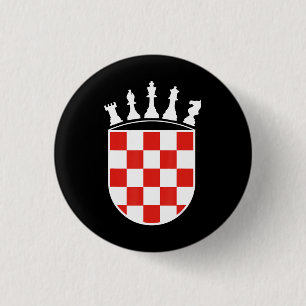 Badge Rond 2,50 Cm Drapeau croate couleurs Joueur d'échecs cadeaux po