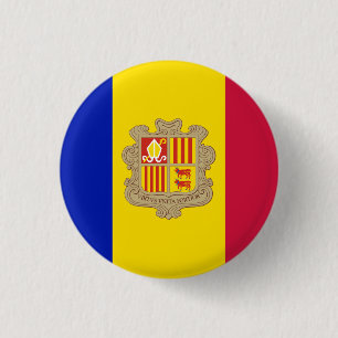Badge Rond 2,50 Cm Drapeau d'Andorre patriotique