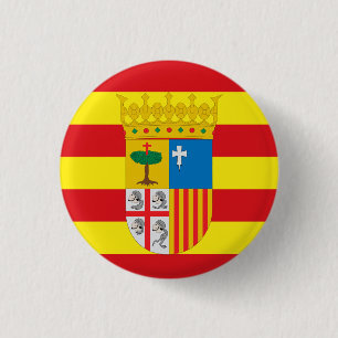 Badge Rond 2,50 Cm Drapeau d'Aragón (communauté autonome) Espagne