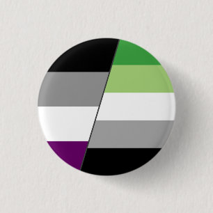Badge Rond 2,50 Cm Drapeau d'As et d'Aromantic