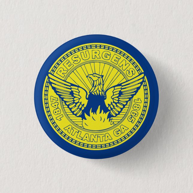 Badge Rond 2,50 Cm Drapeau d'Atlanta, Géorgie (Devant)