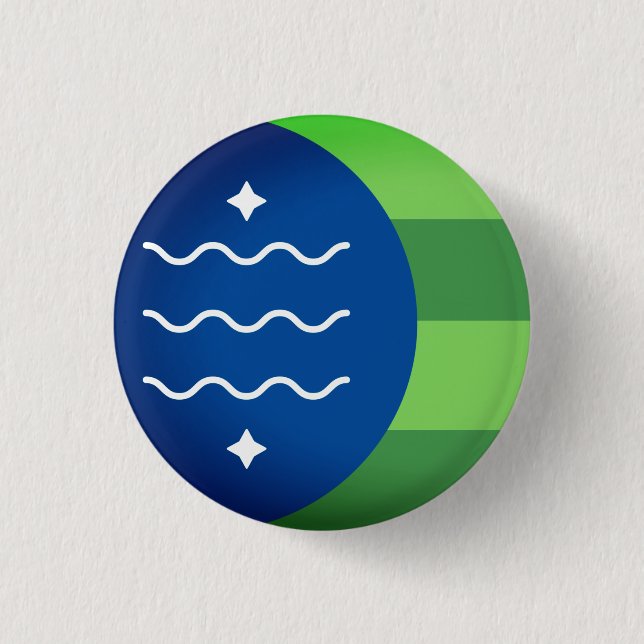 Badge Rond 2,50 Cm Drapeau de Bellingham, Washington (Devant)
