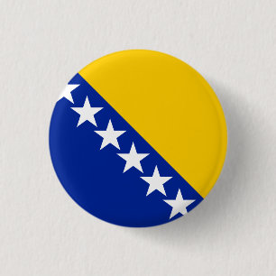 Badge Rond 2,50 Cm Drapeau de Bosnie-Herzégovine