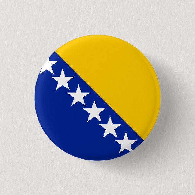 Badge Rond 2,50 Cm Drapeau de Bosnie-Herzégovine patriotique (Devant)