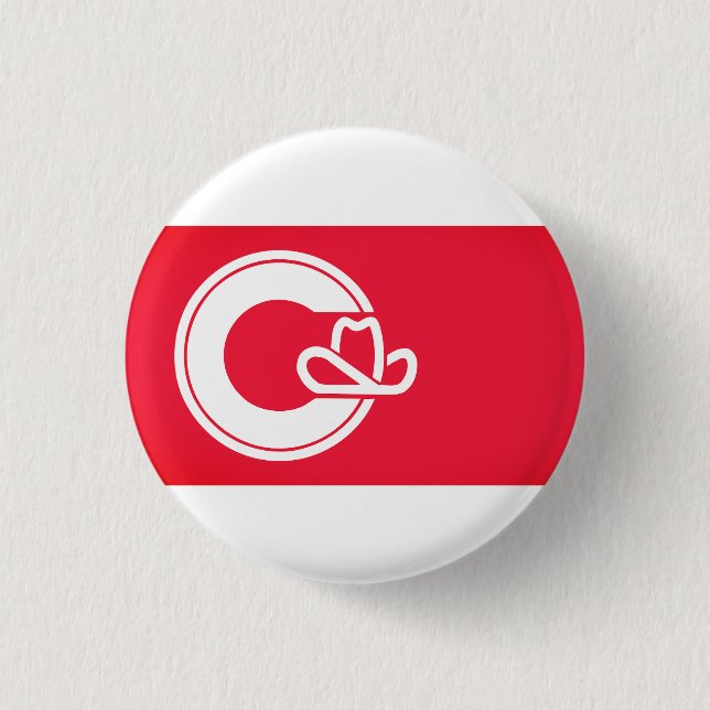 Badge Rond 2,50 Cm Drapeau de Calgary, CANADA (Devant)