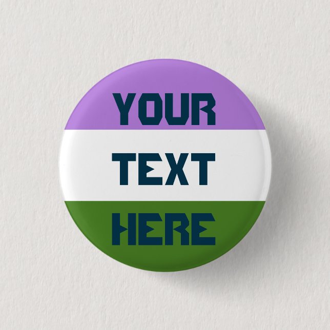 Badge Rond 2,50 Cm Drapeau de fierté de Genderqueer (Devant)