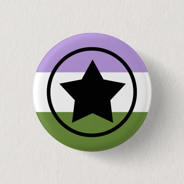 Badge Rond 2,50 Cm Drapeau de fierté de genre avec une étoile dans un (Devant)