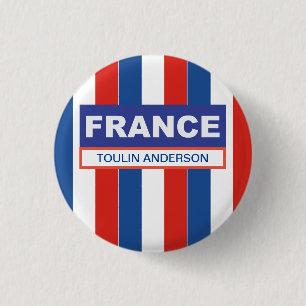 Badge Rond 2,50 Cm Drapeau de France personnalisé