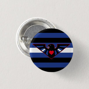 Badge Rond 2,50 Cm Drapeau de la Fierté d'aigle en cuir