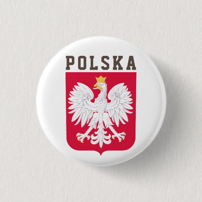 Badge Rond 2,50 Cm Drapeau de la Pologne (avec armoiries) (Devant)
