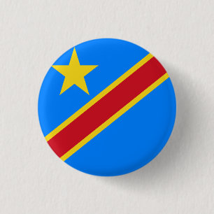 Badge Rond 2,50 Cm Drapeau de la République démocratique du Congo