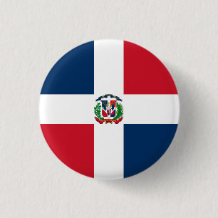 Badge Rond 2,50 Cm Drapeau de la République Dominicaine