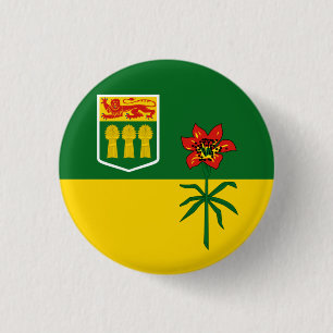 Badge Rond 2,50 Cm Drapeau de la Saskatchewan (CANADA)