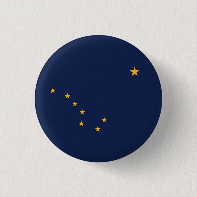 Badge Rond 2,50 Cm Drapeau de l'Alaska (Devant)