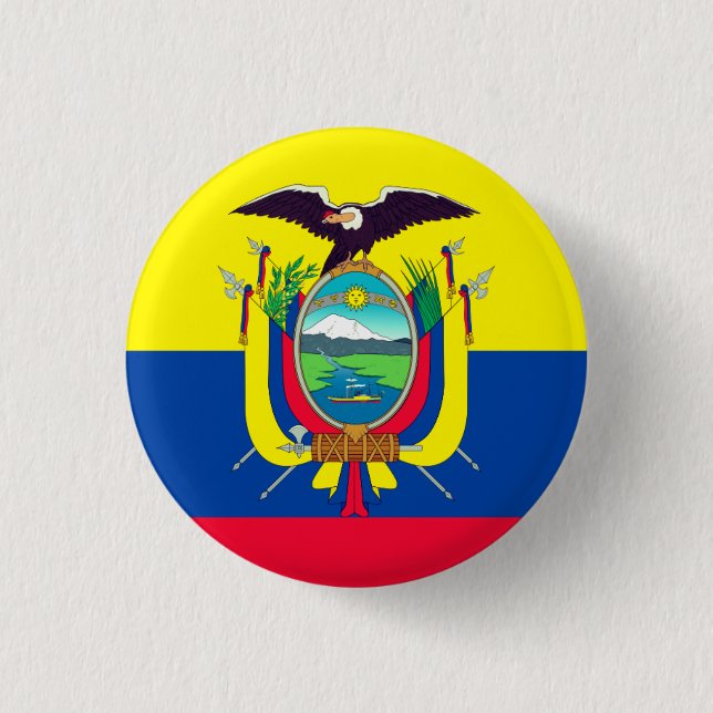 Badge Rond 2,50 Cm Drapeau de l'Équateur (Devant)