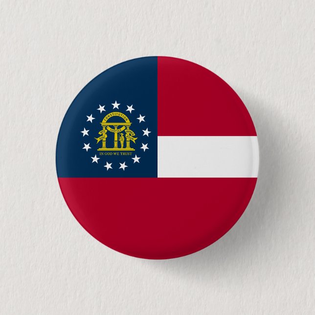 Badge Rond 2,50 Cm Drapeau de l'État de Géorgie (Devant)