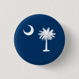 Badge Rond 2,50 Cm Drapeau de l'État de la Caroline du Sud