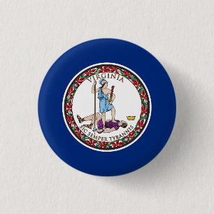 Badge Rond 2,50 Cm Drapeau de l'État de Virginie