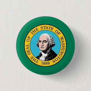 Badge Rond 2,50 Cm Drapeau de l'État de Washington